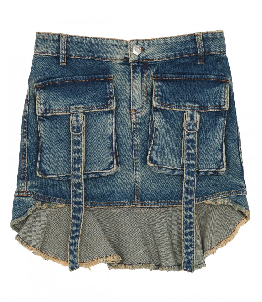 SALES - JEAN MINI SKIRT WITH CARGO POCKETS