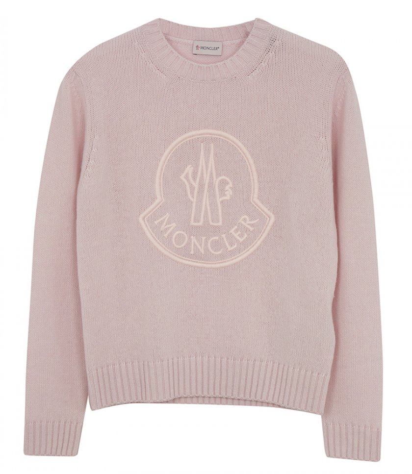 KNITWEAR - EMBROIDERED LOGO CASHMERE & WOOL JUMPER