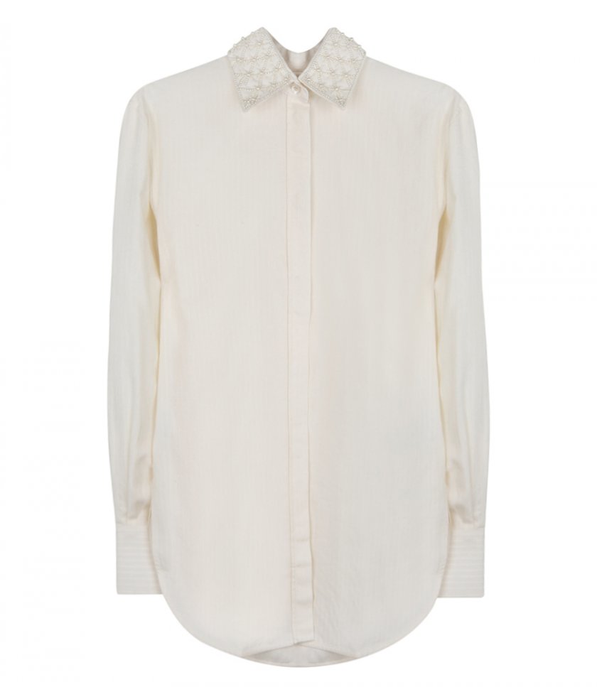 GOLDEN GOOSE  - SHIRT IN VINTAGE WHITE WITH EMBROIDERY