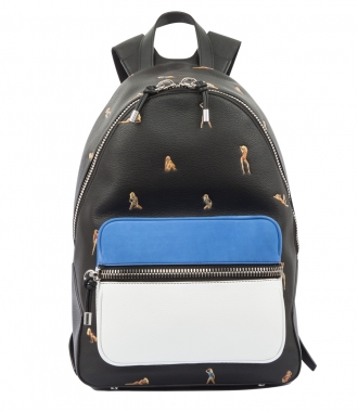 SALES - BERKELEY BACKPACK PEBBLED BLACK WITH EMBROIDERED BIKINI BABES