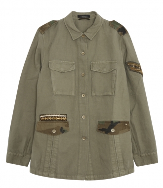 CLOTHES - PARKA WITH EMBROIDERY DETAILING AND CAMOUFLAGED POCKETS