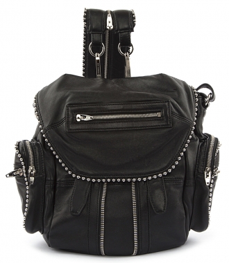 SALES - MARTI BACKPACK IN WASHED BLACK WITH RHODIUM