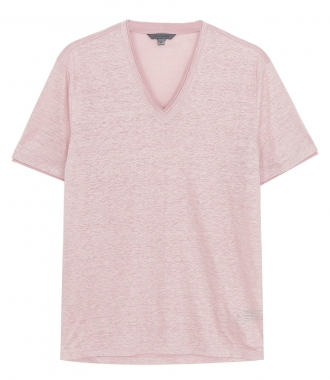 CLOTHES - SHORT SLV V NECK WITH JERSEY DETAIL