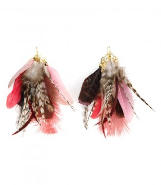EARRINGS - EARRINGS WITH PINK FEATHERS